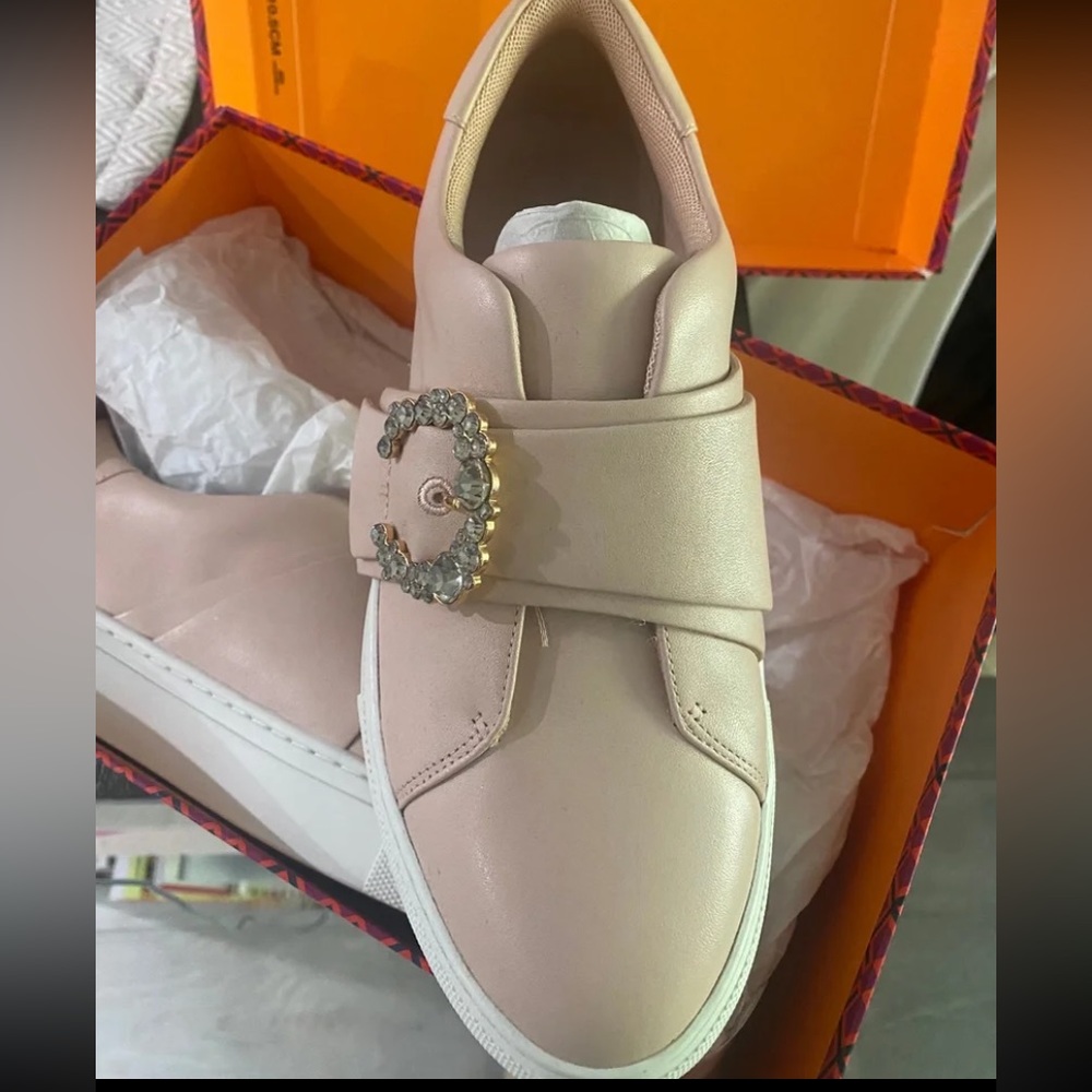 Tory Burch Greer Sneakers pink Leather Size 7